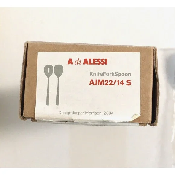 New A di Alessi 2 pc Salad Set Serving Spoons by Jasper Morrison 2004 Flatware